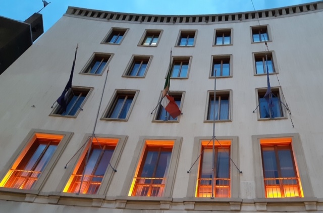 Palazzo del Consiglio regionale Fvg arancione per la Giornata mondiale della sicurezza dei pazienti